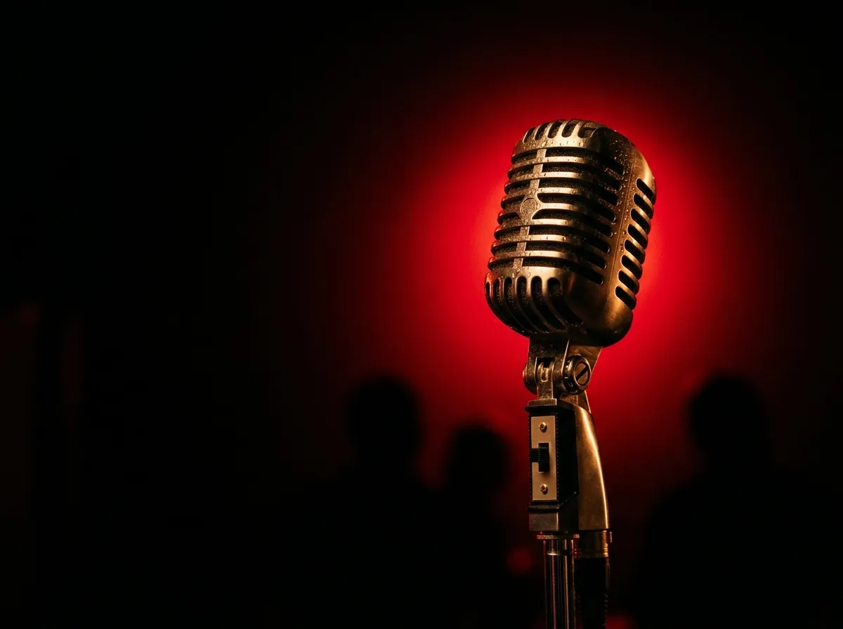 Microfone de palco iluminado