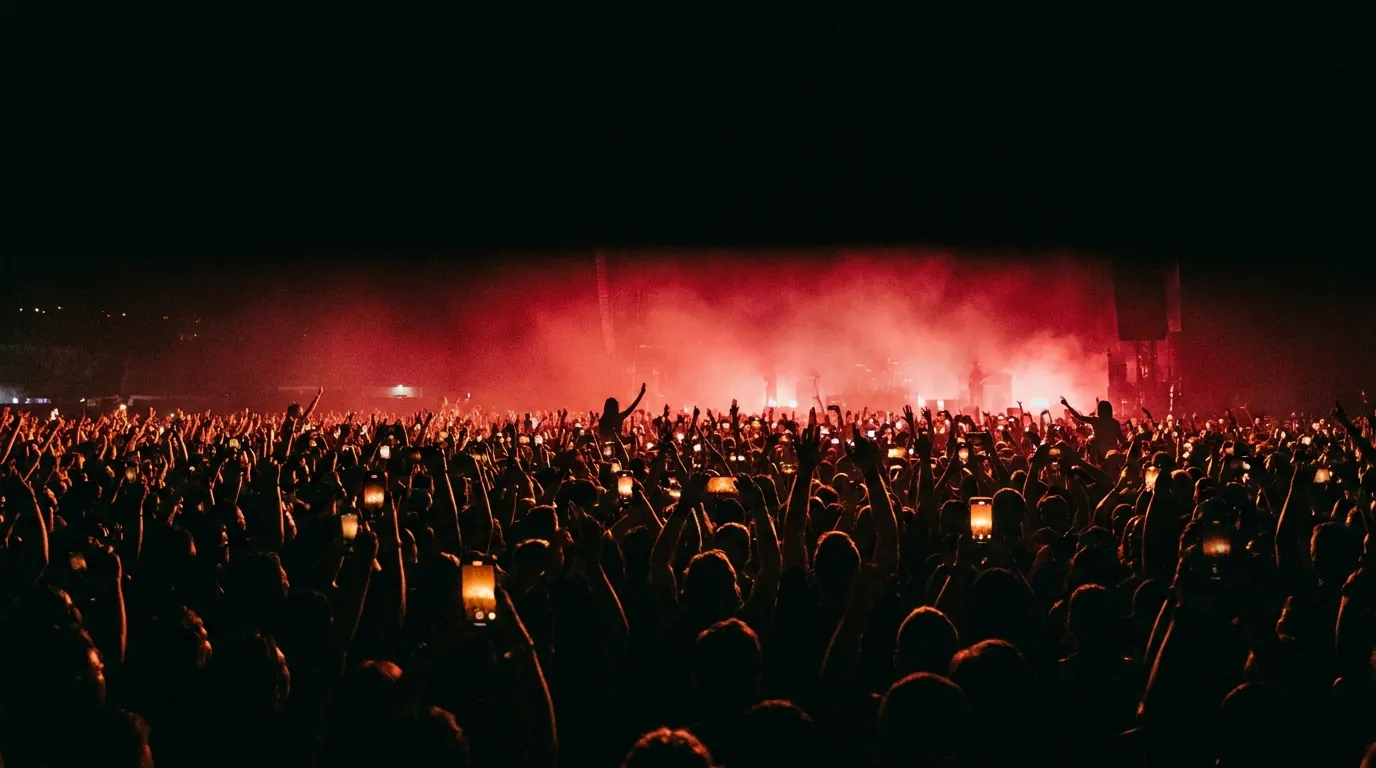 Público em um show a céu aberto