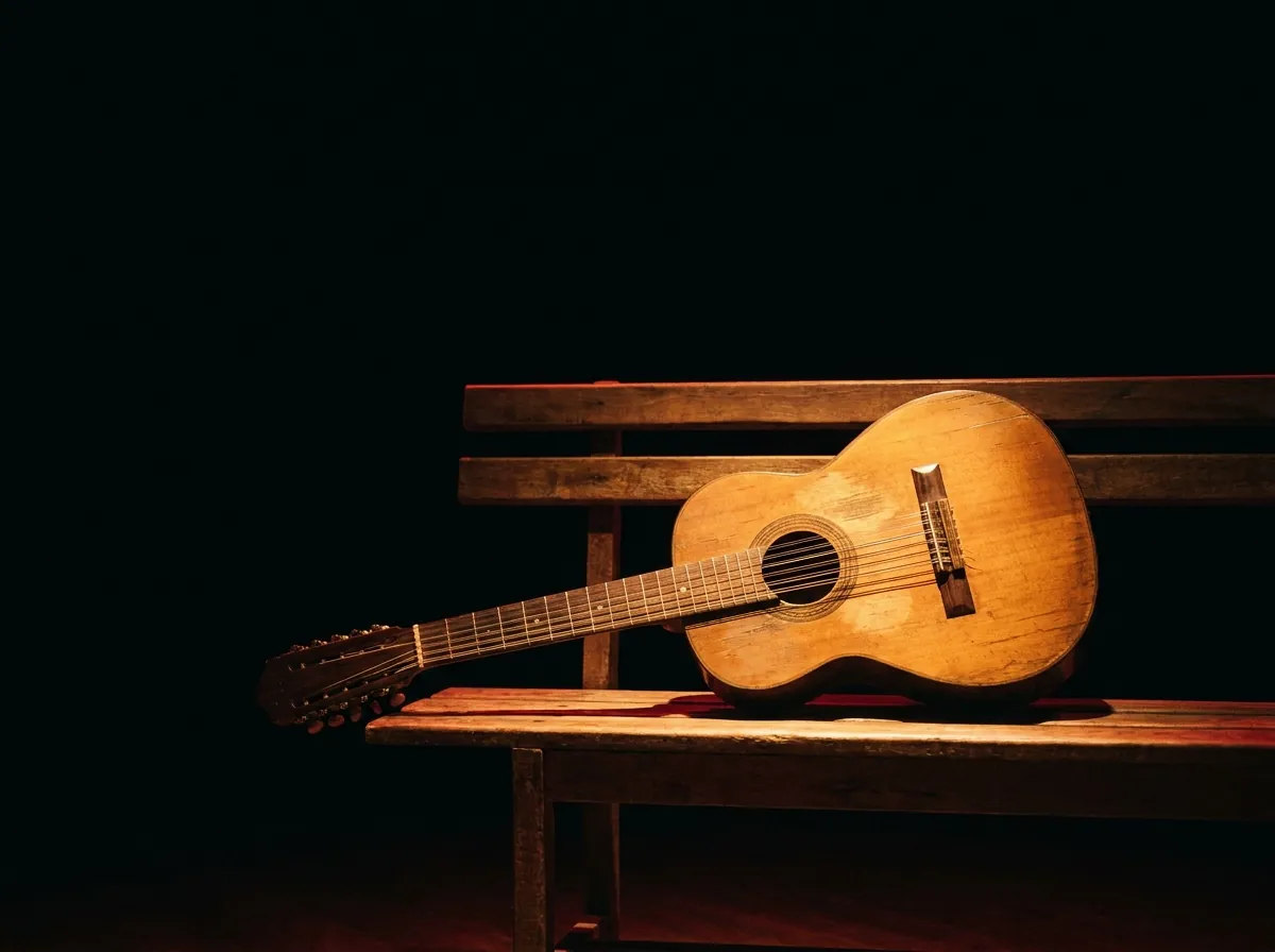 Viola em um palco à meia-luz